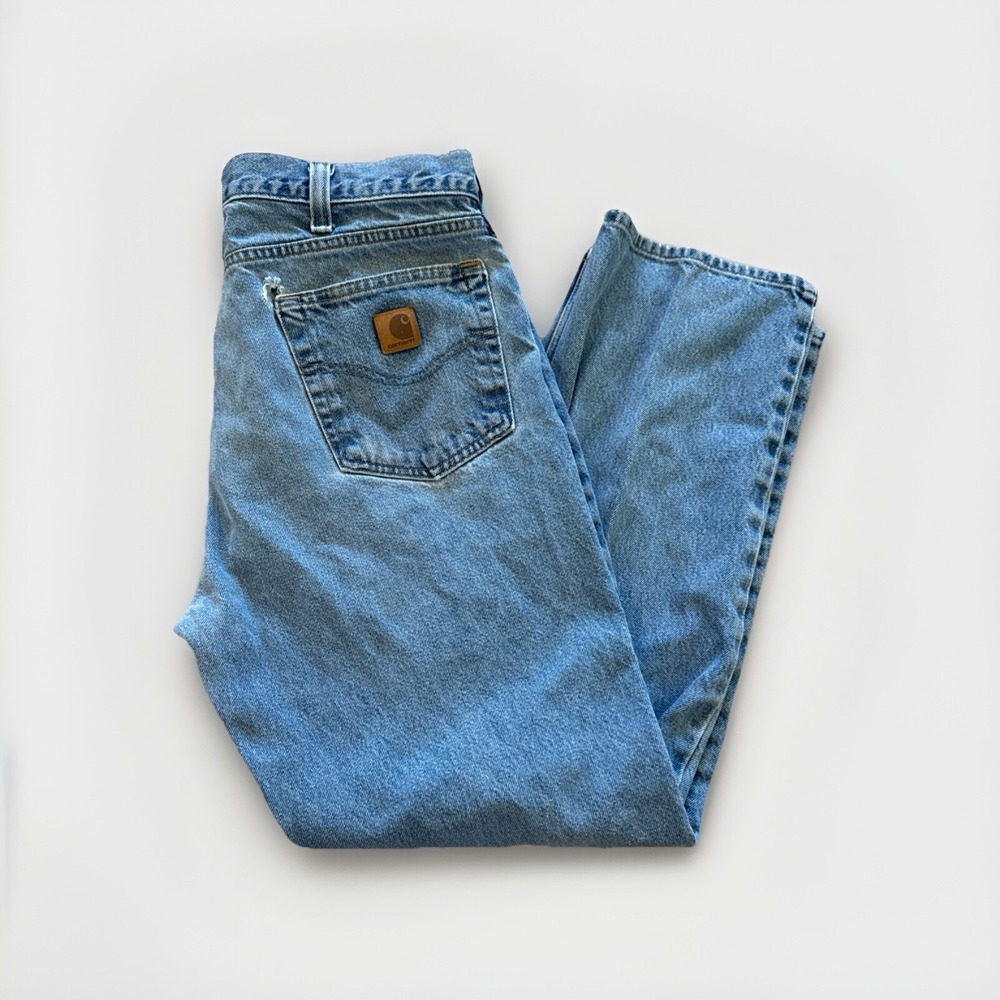 Carhartt Jeans Mens 38 x 29 B480 DVB Straight Traditional Fit Denim Workwear